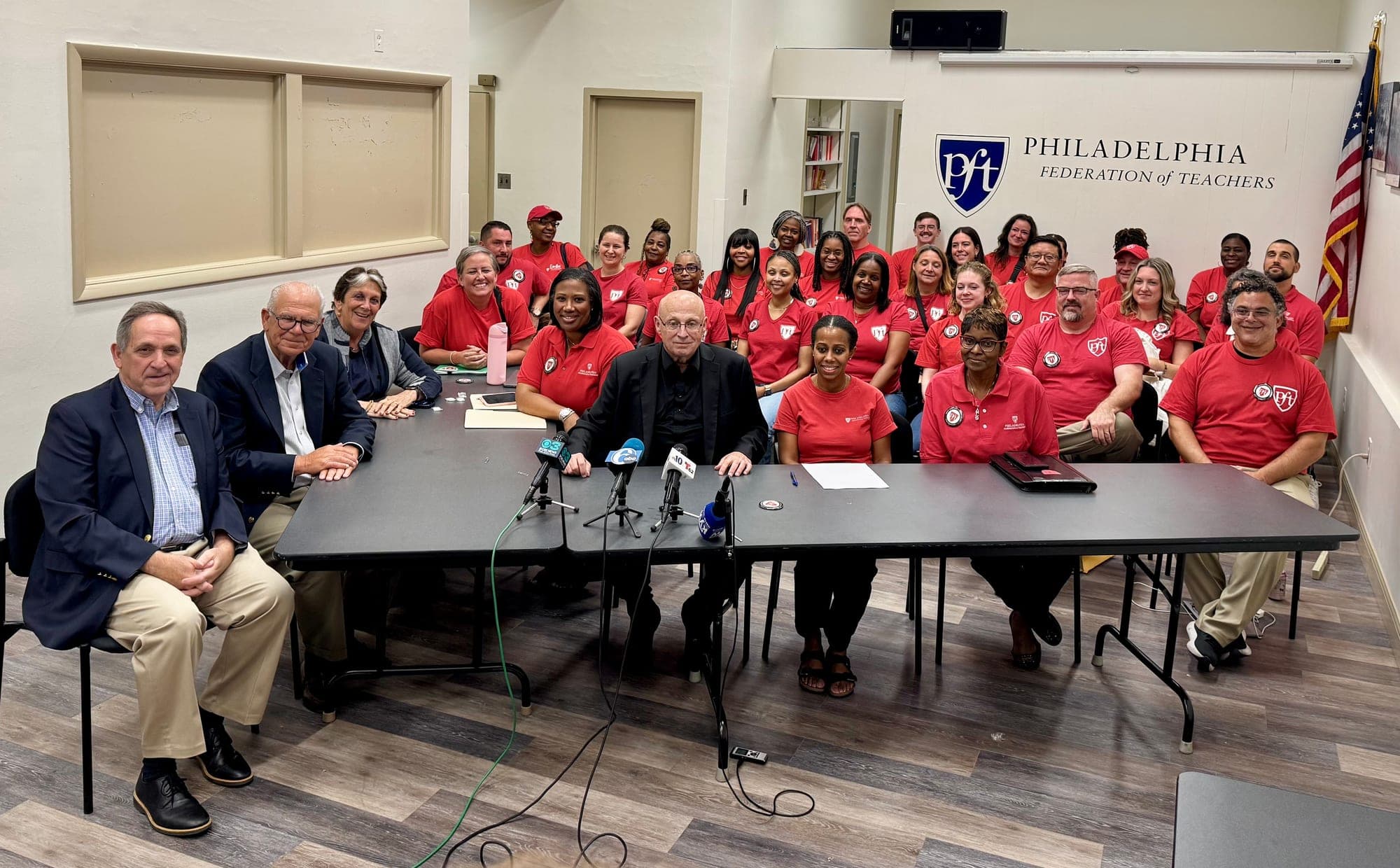 PFT President, Barganing Team members, staff, and Executive Team members after the ratification.