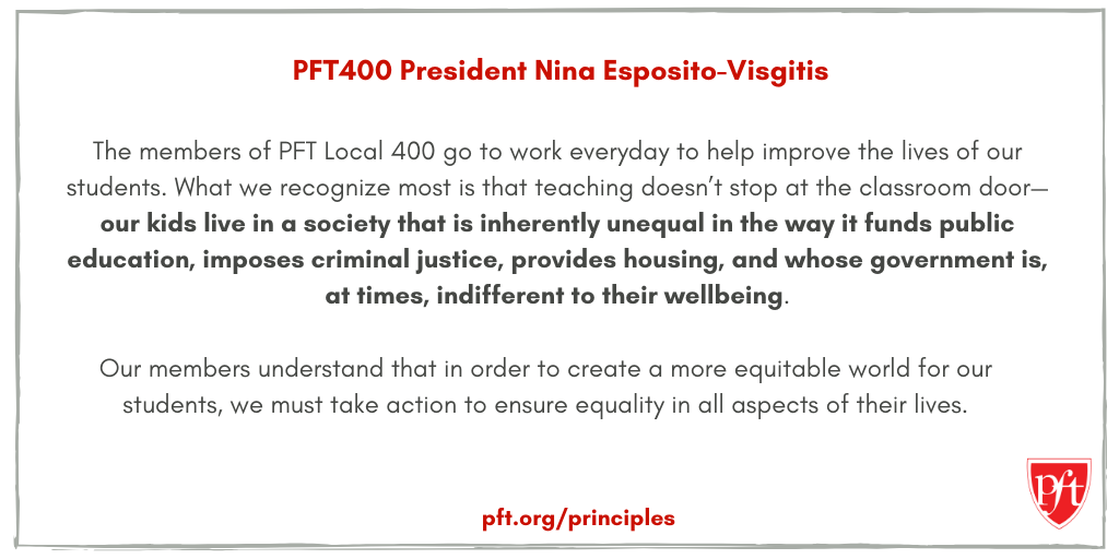 Quote from PFT400 President Nina Esposito-Visgitis