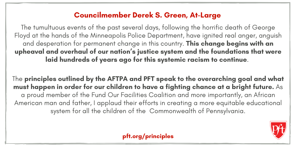 Quote from Councilmember Derek S. Green, At-Large