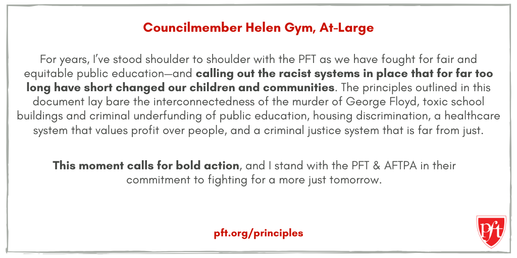 Quote from Councilmember Helen Gym, At-Large