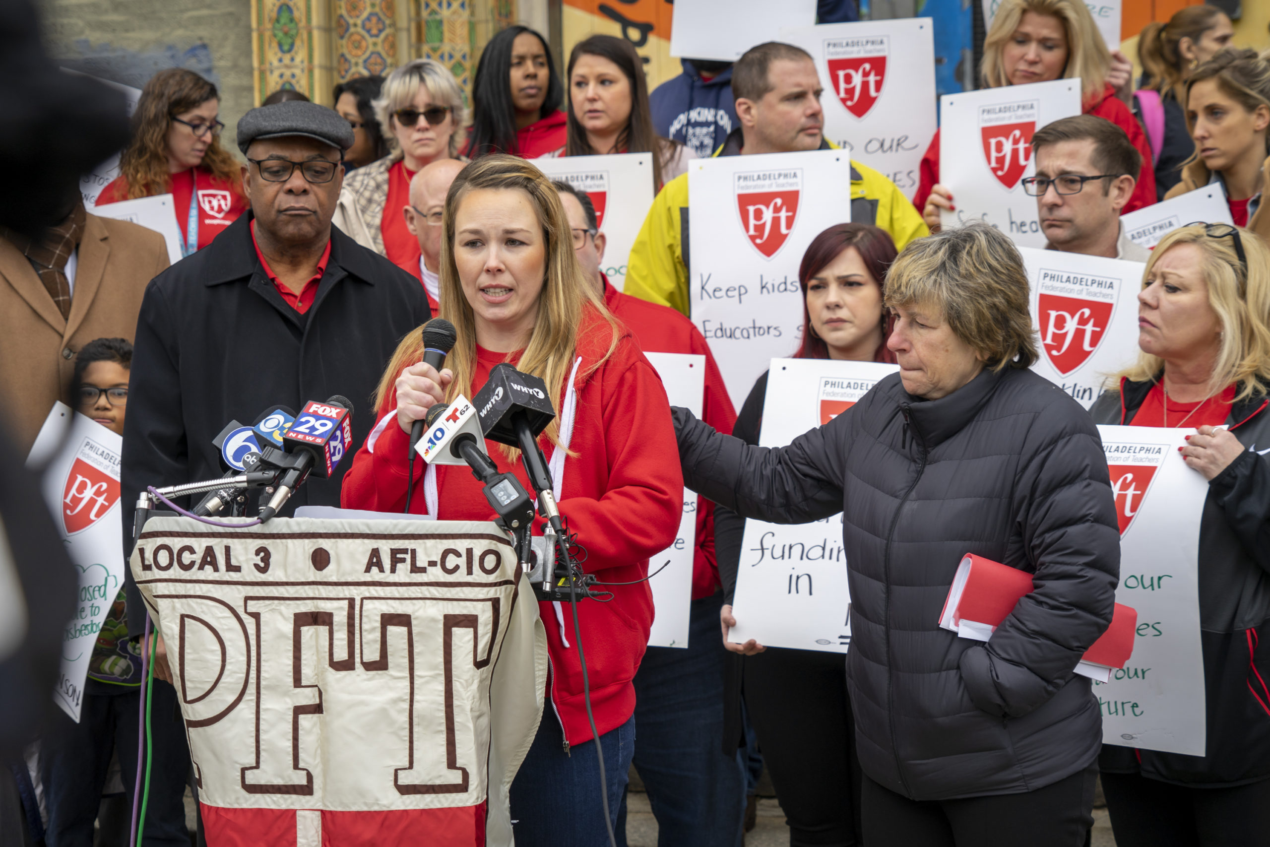 Photo: PFT Rally about Hopkinson Elementary