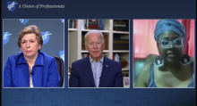 Photo: Video call with Joe Biden during the 2020 AFT Convention