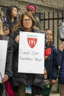 Photo: PFT rally at the Francis Hopkinson School 