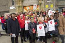 Photo: PFT rally at the Francis Hopkinson School 