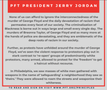 Quote from PFT President Jerry T. Jordan 