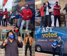 Photos from th AFT Votes Bus Tour