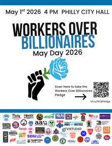 Graphic promoting May Day 2026