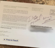 Example of union busting card received in mail