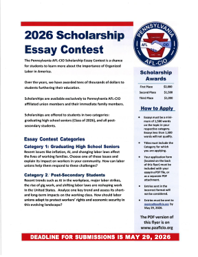 PA AFL-CIO 2026 Scholarship